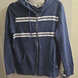 Victoria's Secret "Angel" Blue Hoodie with White Stripes Size S